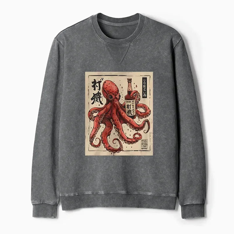 Kyoto-Lion Osaka Sak¨¦ Octopus Washed Terry Sweatshirt