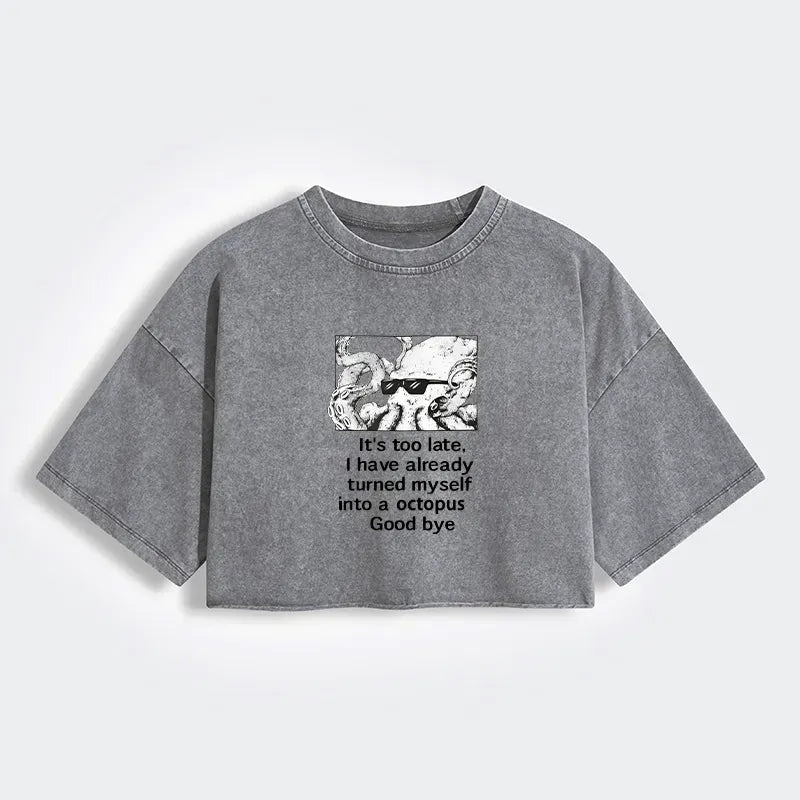 Kyoto-Lion Washed Crop T-Shirt On Sale