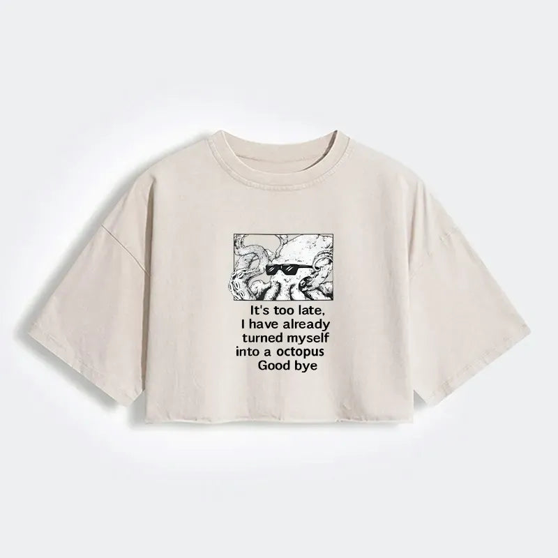 Kyoto-Lion Washed Crop T-Shirt On Sale