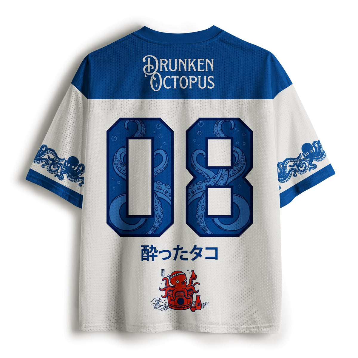 Kyoto-Lion Cute Drunk Japanese Octopus Mesh Jersey