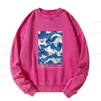Kyoto-Lion Japanese Retro Art Wave Washed Sweatshirt