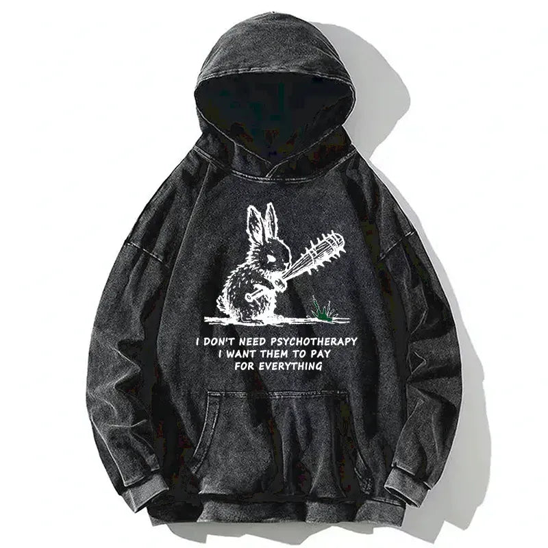 Japanese Funny Rabbit Hoodie on Sale