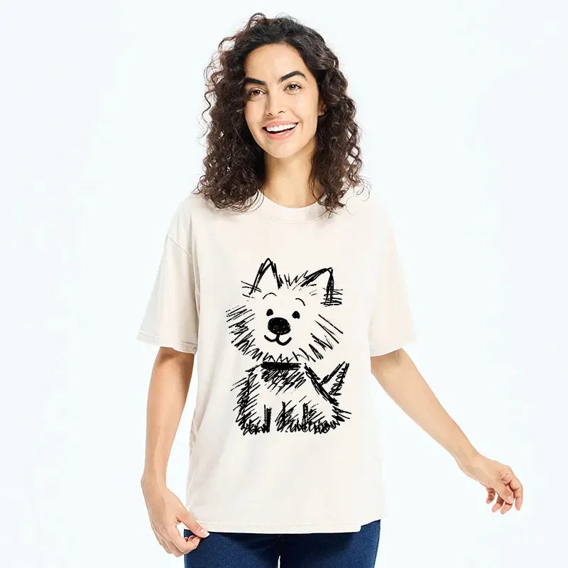 Japanese Style Dog T-Shirt on Sale