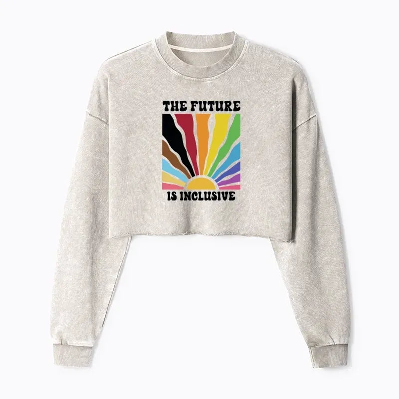 Japanese Washed Crop Sweatshirt for Daily Wear