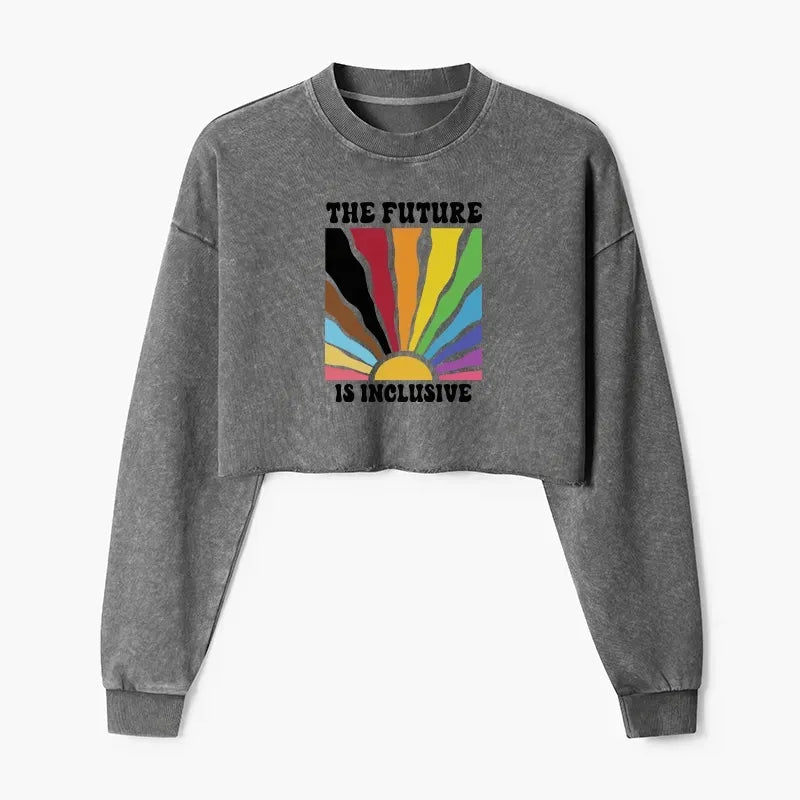Japanese Washed Crop Sweatshirt for Daily Wear