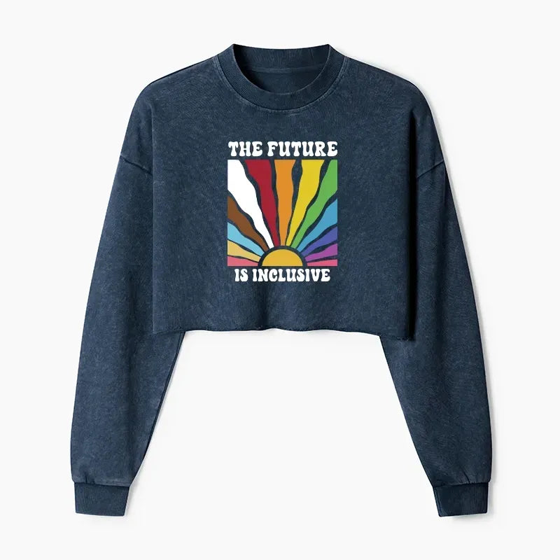 Kyoto-Lion Pride Future Is Inclusive Washed Crop Sweatshirt
