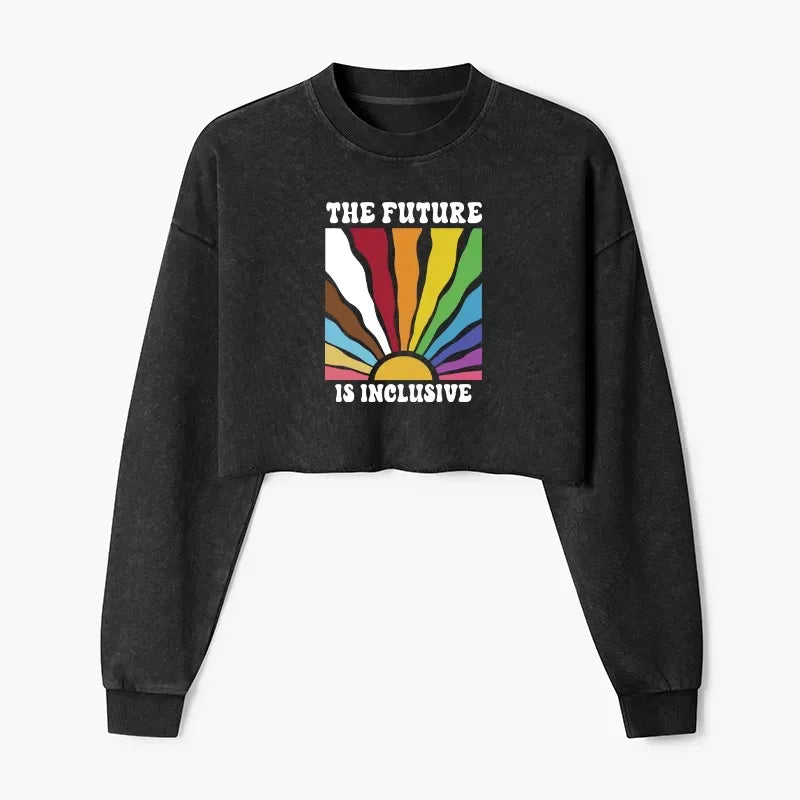 Vintage Sakura Crop Sweatshirt for Vacation