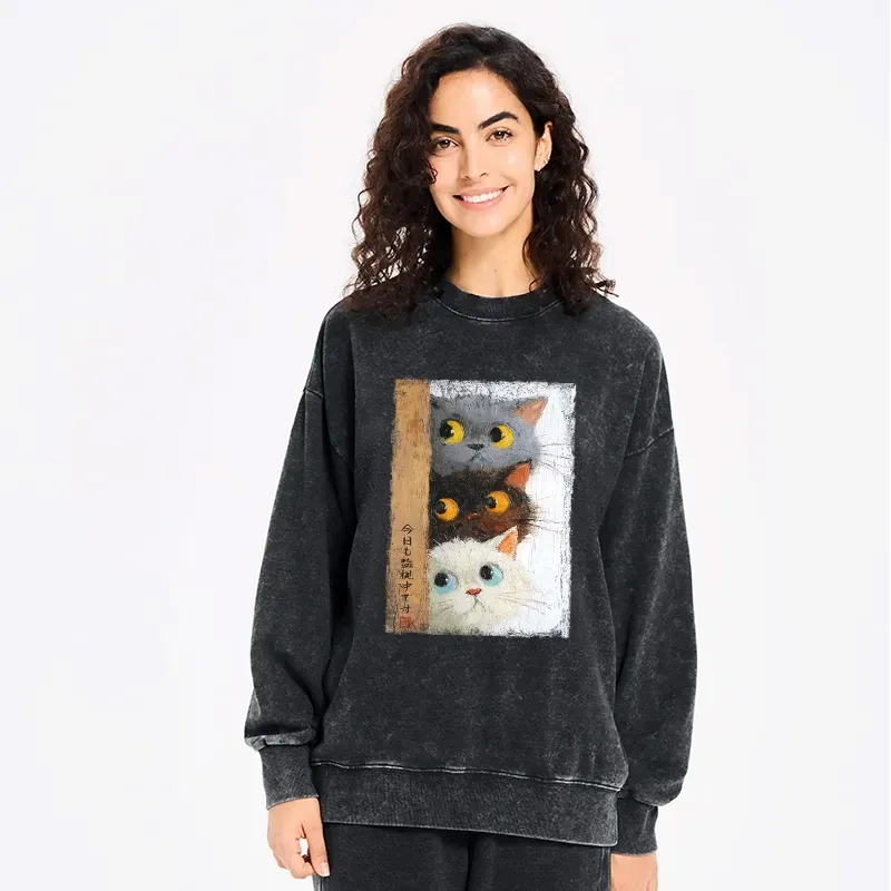 Washed Streetwear Sweatshirt for Summer