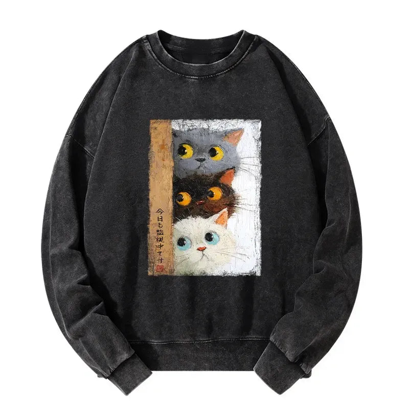 Washed Streetwear Sweatshirt for Summer