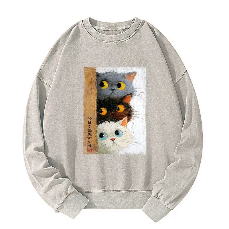 Washed Streetwear Sweatshirt for Summer