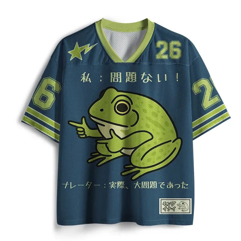 Funny Frog Meme Mesh Jersey for Daily Wear