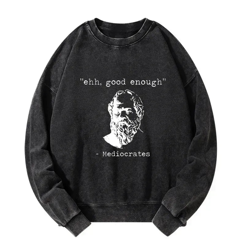Japanese Meme Washed Sweatshirt for Daily Wear