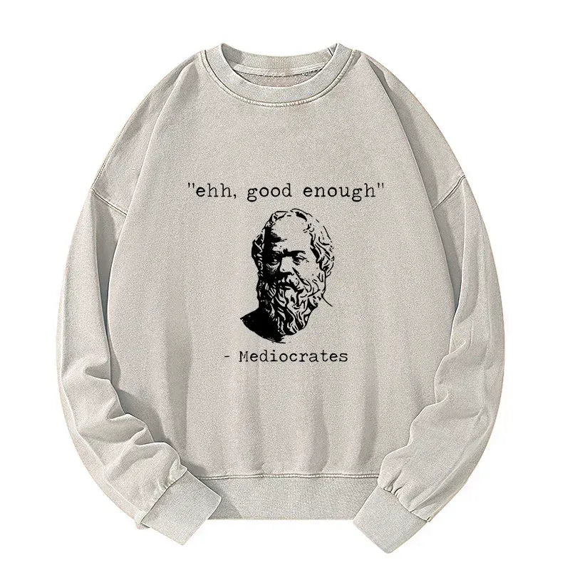Japanese Meme Washed Sweatshirt for Daily Wear