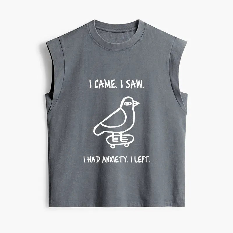 Kyoto-Lion Funny Meme Bird Just Needs A Break Women's Washed Tank Tops