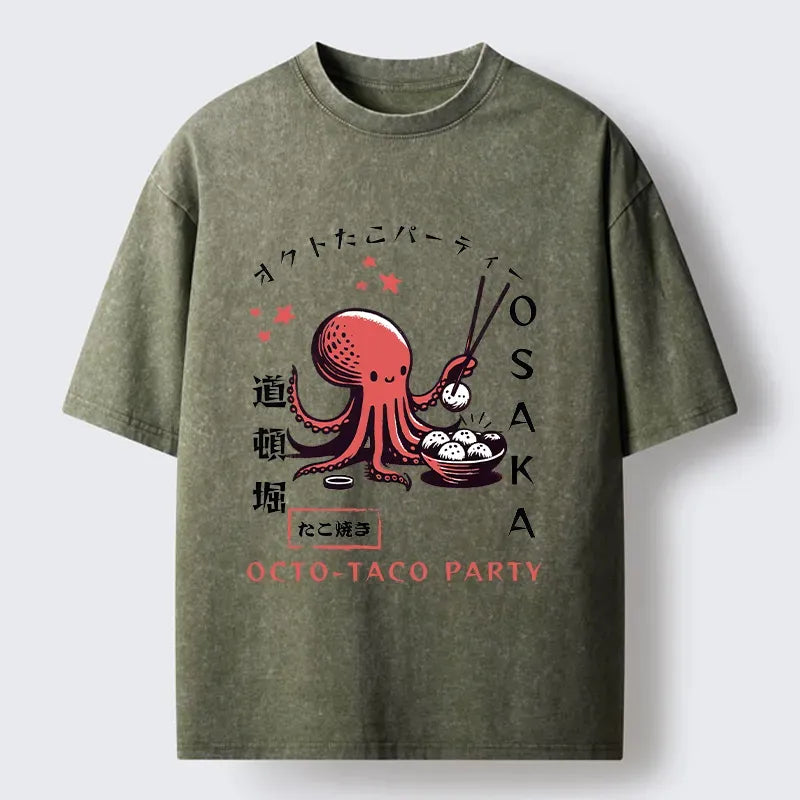 Cute Octopus Washed T-Shirt