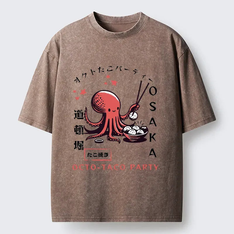Cute Octopus Washed T-Shirt