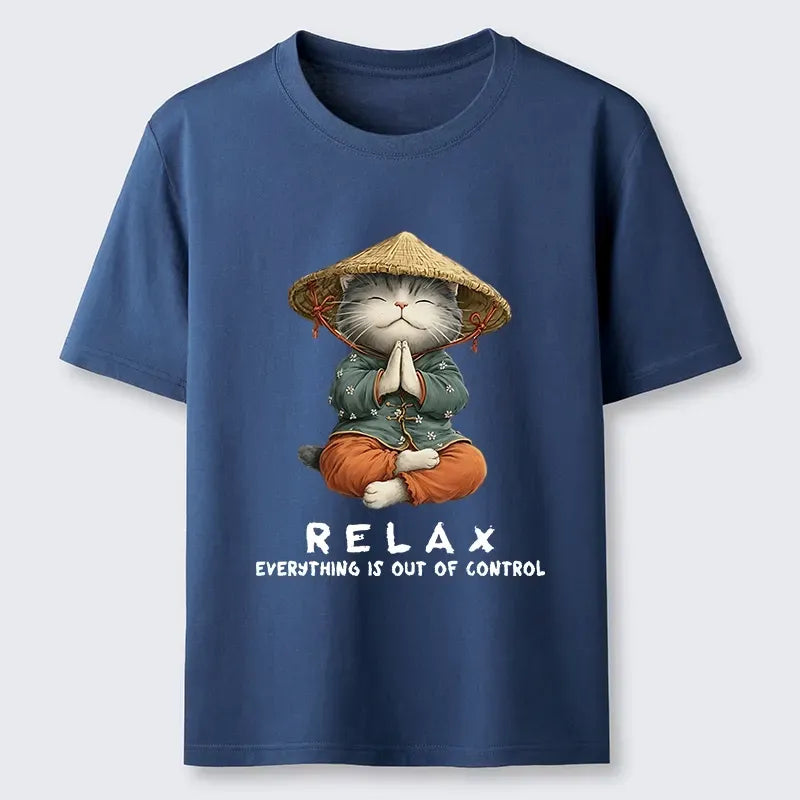 Kyoto-Lion Zen Relax Cat Graphic Classic T-Shirt