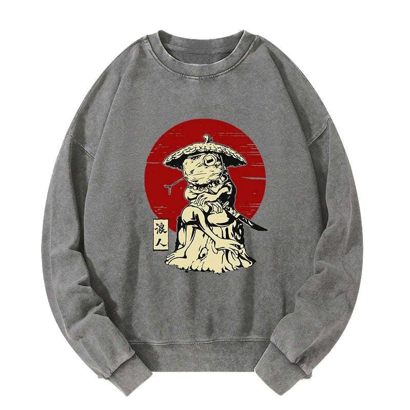 Japanese Frog Samurai Sweatshirt for Gift Idea
