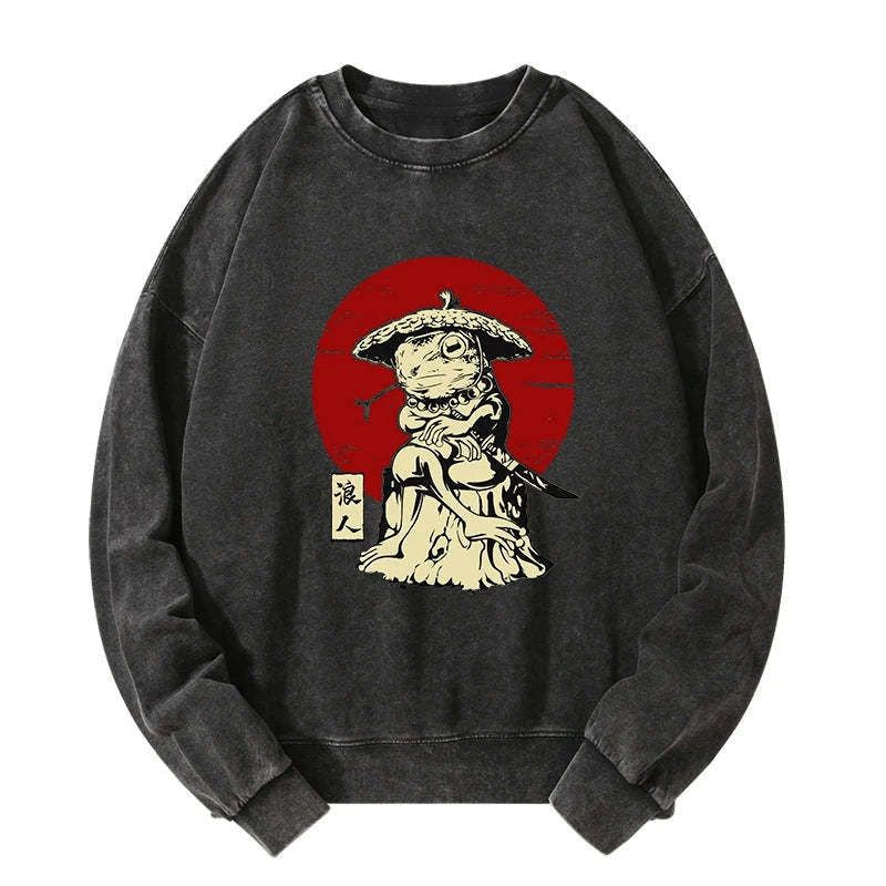 Japanese Frog Samurai Sweatshirt for Gift Idea