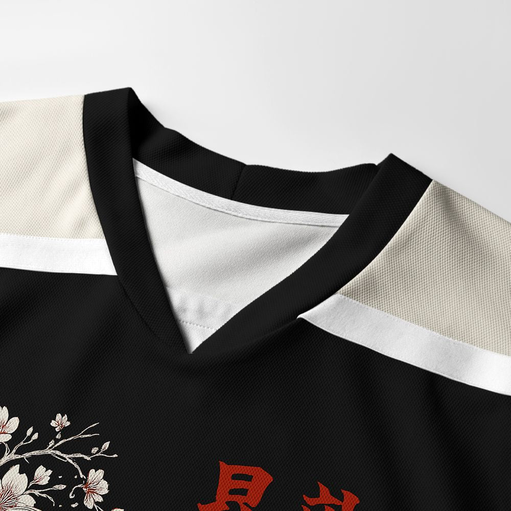 Kyoto-Lion Vintage Sakura And Koi Long-Sleeve Hockey Jersey
