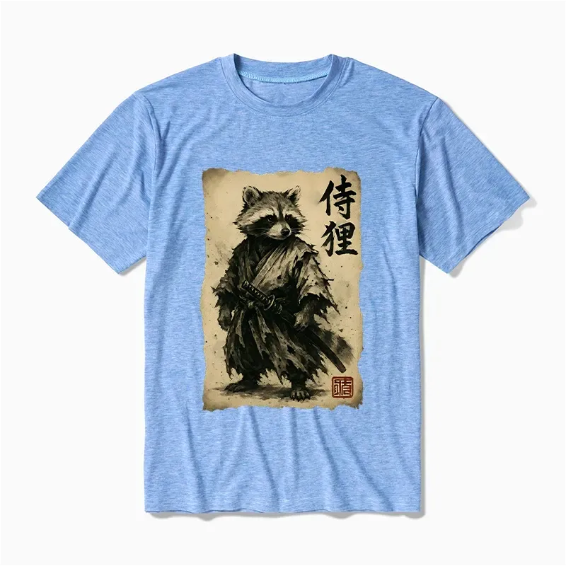 Japanese Ukiyo-e Raccoon Tee for Vacation