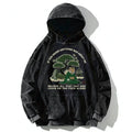 Kyoto-Lion Funny Ukiyoe Tiger Samurai Zen Washed Hoodie