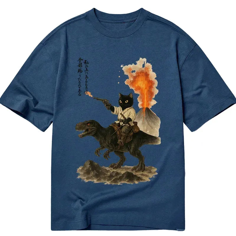 Kyoto-Lion Cat Riding A Dinosaur Classic T-Shirt