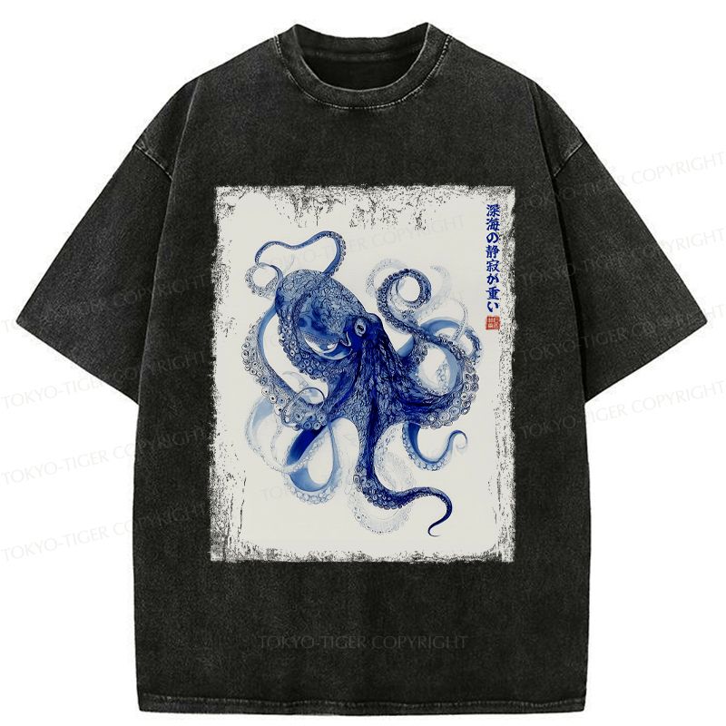 Japanese Octopus Washed T-Shirt