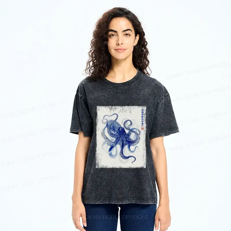 Japanese Octopus Washed T-Shirt