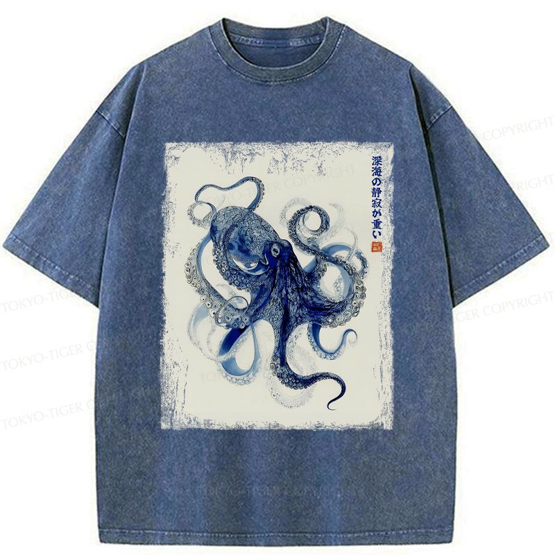 Ukiyo-e Octopus T-Shirt for Summer
