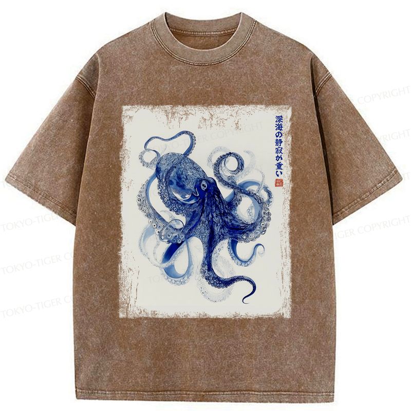 Japanese Octopus Washed T-Shirt