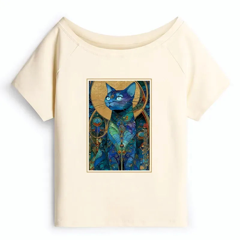 Kyoto-Lion The Cat¡¯s Plan To Rule Them All Off Shoulder T-Shirt