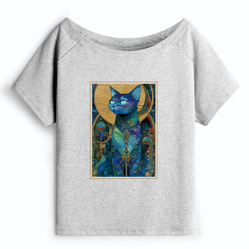 Funny Cat T-Shirt for Women Casual
