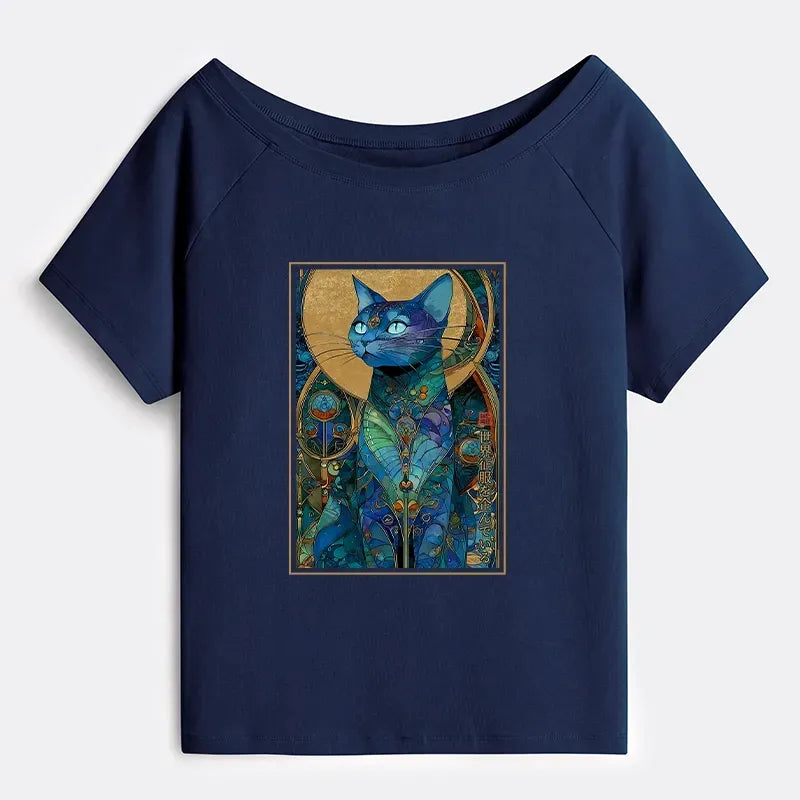 Kyoto-Lion The Cat¡¯s Plan To Rule Them All Off Shoulder T-Shirt