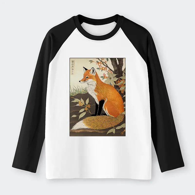Fox Ukiyo-e T-shirt for Gift Idea