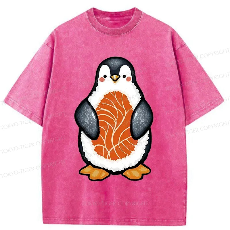 Kyoto-Lion Penguin Sushi Washed T-Shirt