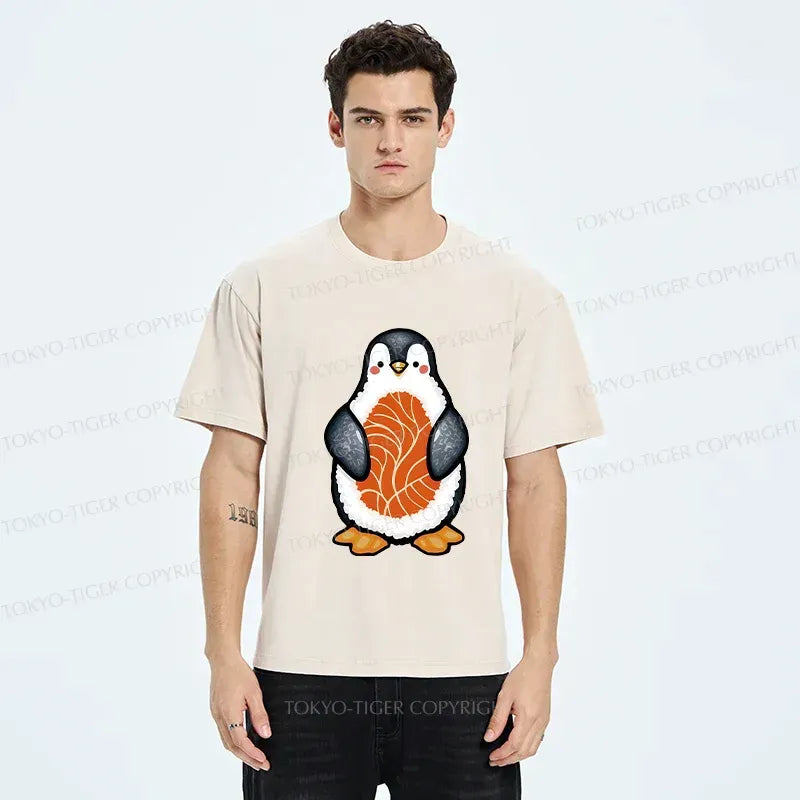 Japanese Penguin Sushi T-Shirt for Summer