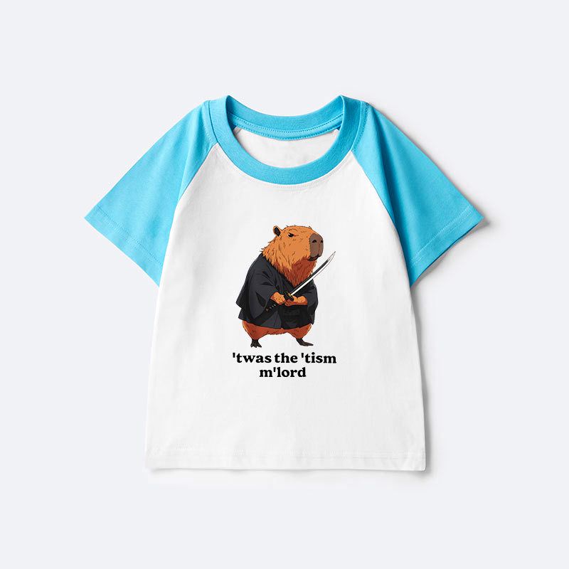 Funny Capybara Samurai T-Shirt for Boys