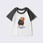 Kyoto-Lion Focused Samurai Capybara Kids Raglan T-shirt