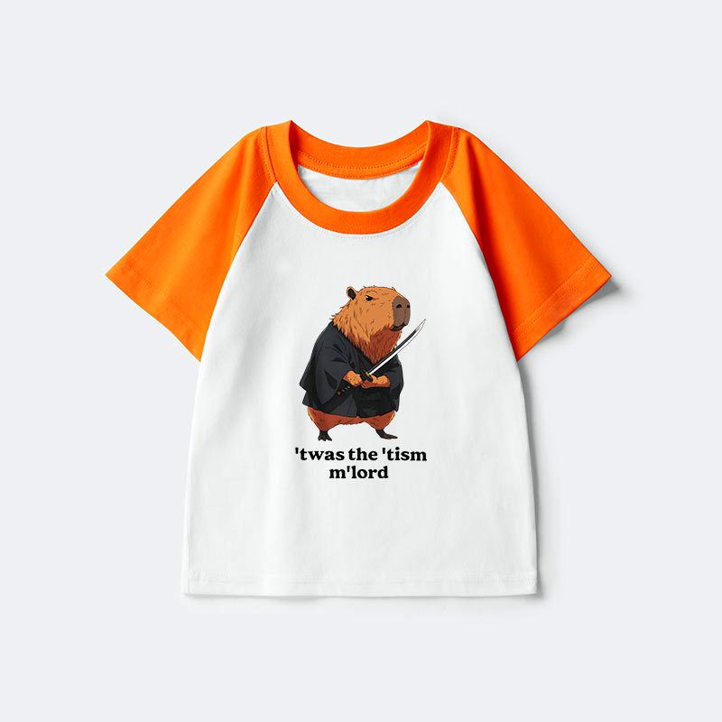 Funny Capybara Samurai T-Shirt for Boys