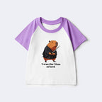 Kyoto-Lion Focused Samurai Capybara Kids Raglan T-shirt