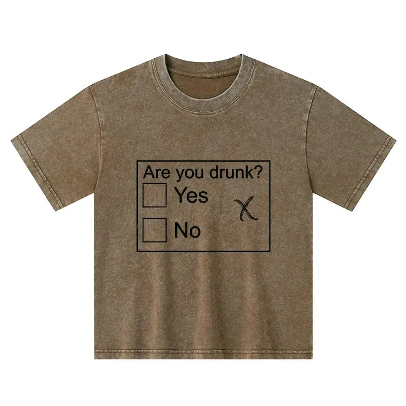 confused drunk checkbox kids t-shirt