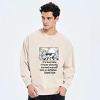 washed unisex sweatshirt with funny octopus design