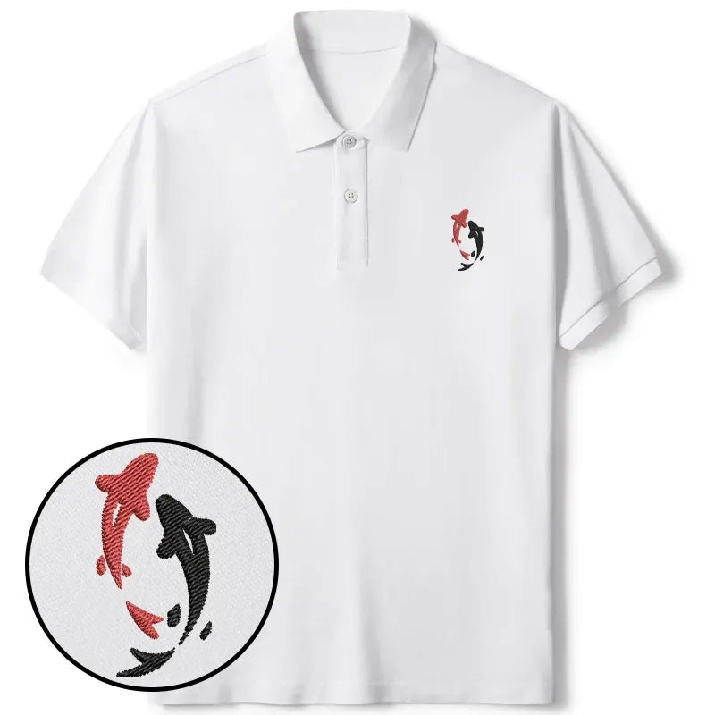 Vintage Koi Carps Polo for Streetwear