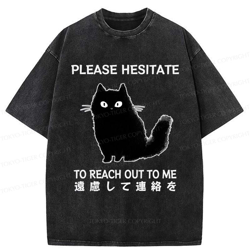 Funny Cat Washed T-Shirt Gift Idea