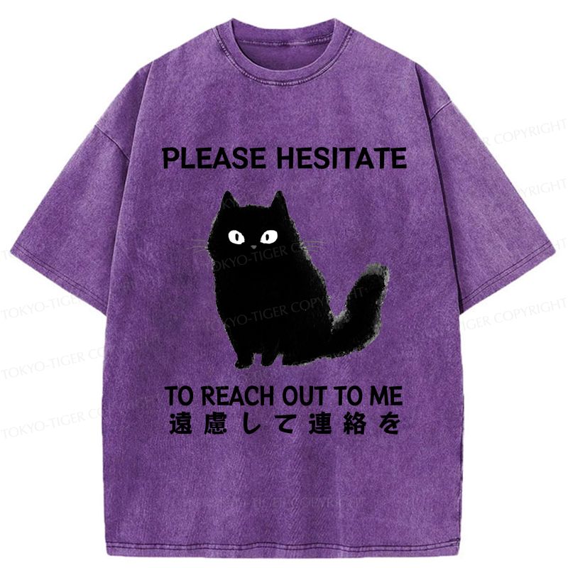 Funny Cat Washed T-Shirt Gift Idea