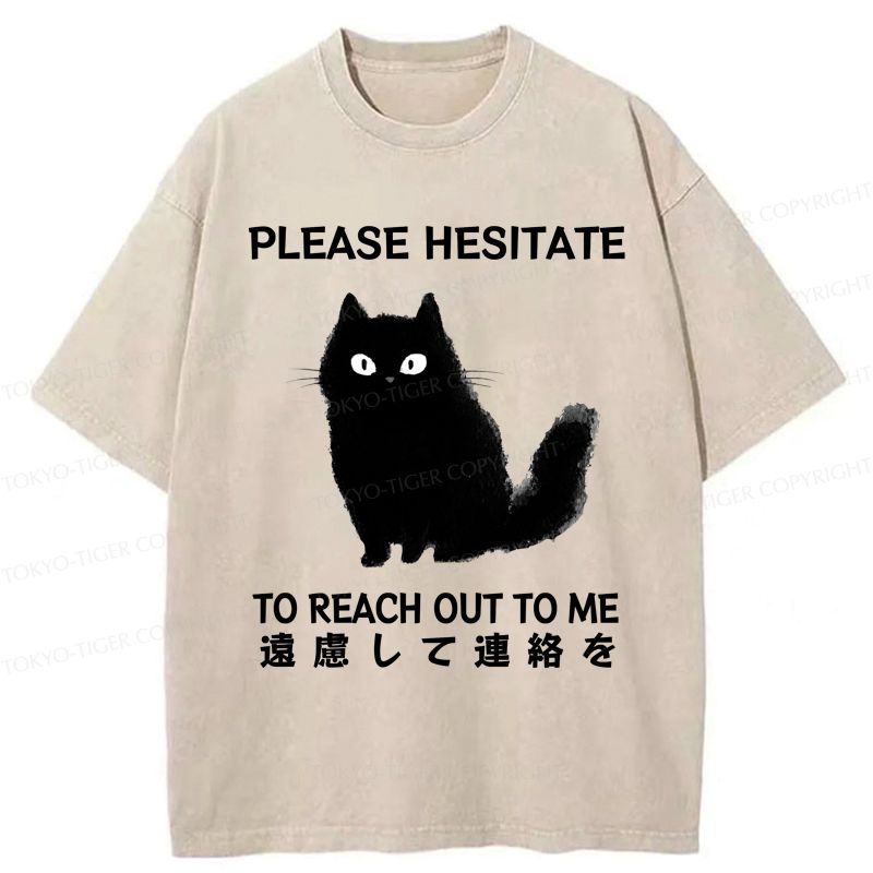 Funny Cat Washed T-Shirt Gift Idea