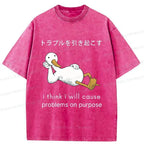 Kyoto-Lion Goose Causing Trouble Washed T-Shirt