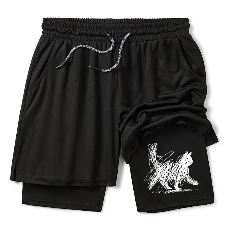 Soft Cat Print Shorts Free Shipping