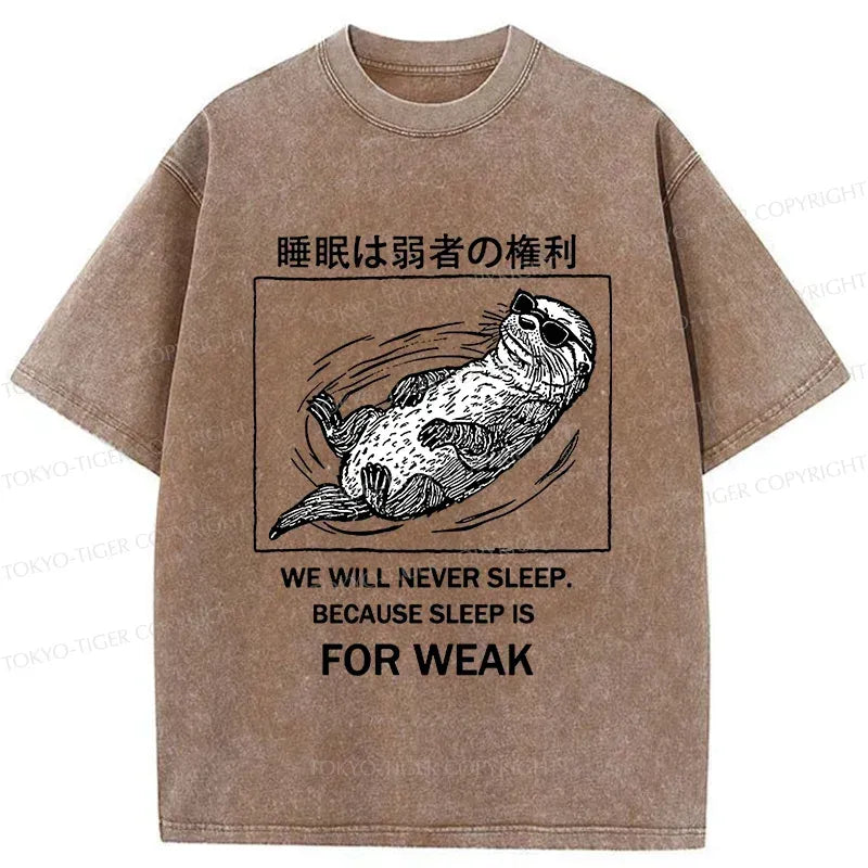 Kyoto-Lion Sleep Is For Weak Washed T-Shirt